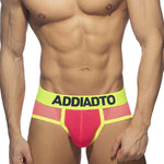 2-pack Men's Neon Mesh High-elastic U-convex Three-dimensional Pouch Sports Briefs