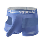 3 Pack Men's Mid-Rise Ice Silk Hollow-Out Trunks