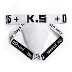3 Pack Men's Letter Print Color Block Breathable & Stretchy Jockstraps