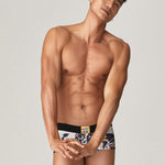 2 Pack Men's Bold Prints Comfy Waistband Stretch Fit Soft Trunks