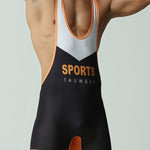 Men's Stretch Fit Gym & Running Anti-Odor Seamless Wrestling Singlet Bodysuit