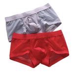 2 Pack Men's Stay-Put Fit Lightweight & Airy Solid Color Semi-Transparent Trunks