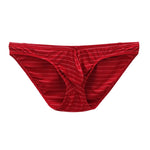 4 Pack Men's U-Pouch Striped Low-Rise Breathable & Sexy Briefs