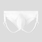 2 Pack Men's Low-Rise Support Pouch Briefs with Anti-Slip Thigh Straps