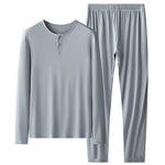 60S Modal Men's Solid Color Pajama Set | Comfortable Casual Wear for All Seasons
