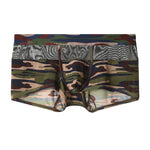 2 Pack Men's Camouflage Color Block Sheer Mesh Stretchy Trunks