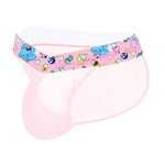 2 Pack Men's High-Cut Cartoon Waistband Breathable Semi-Transparent Bikini
