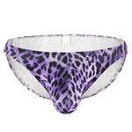 4 Pack Men's U-Convex Leopard Print Nylon Bikini