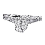 3 Pack Men's Ice-Silk Leopard Mesh Thong with Double-Lined Crotch
