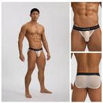 2 Pack Men’s Sexy Striped Mesh Briefs
