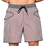 Men's Lightweight Moisture-Wicking Checkered Board Shorts
