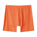Men's Ice Silk Raised Opening Culottes Mesh Plus Length Boxer Briefs