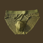 3 Pack Men's Ice Silk 10A Cooling Camellia Satin Lace Briefs