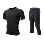 Men's Quick-Dry Fabric Sporty Cut Snug Fit Cooling Airflow Activewear Set
