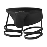 2 Pack Men's Low-Rise Strap Bikini with Support Pouch – Sexy Leg Strap
