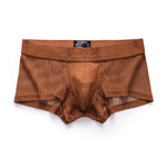3 Pack Men's Striped Mesh Trunks with Comfort Pouch