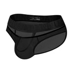 2 Pack Men's Stretch Solid Color Sexy Crotch Single-Layer Briefs with Support Ring