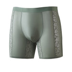 3 Pack Men's Satin Lace Jacquard 3D U-Pouch Anti-Chafe Breathable Midway Briefs