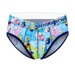 2 Pack Men's Playful Cartoon No-Tag Comfortable and Breathable Briefs