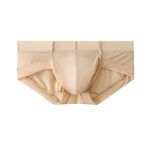 3 Pack Men's Skin-Friendly Solid Color Supportive Pouch Stretch Fit Cooling Briefs