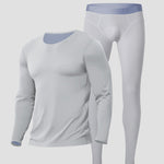 Men's Seamless Double-sided Round Neck Thermal Underwear Set