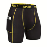 4 Pack Men's Workout Side Pocket Breathable Mid-Length Training Stretch Boxers Briefs