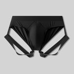 2 Pack Men's Sexy Briefs with Elastic Leg Straps and Contoured Pouch