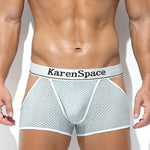 2 Pack Men's Low-Rise Side Vent & Cut-Out Design Breathable Mesh Trunks