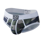 2 Pack Men's Sexy Sheer Camouflage Print Mesh Low-Rise Breathable & Quick-Dry Briefs