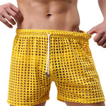 2 Pack Men's Mesh See-Through Shorts with Drawstring Waist
