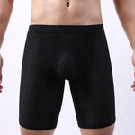 3 Pack Men’s Anti-chafing Mesh Long Boxer Briefs