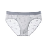 4 Pack Men's Jacquard Lace Ultra Sheer Ice Silk Antibacterial Briefs