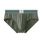 4 Pack Men's Striped Design Soft-Touch Cotton Fabric Breathable Briefs