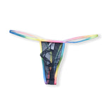 3-pack Men's Sexy Rainbow Transparent Convex Pouch Breathable Thong