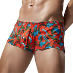2 Pack Men's Banana Print Cotton Lounge Shorts with Button Fly