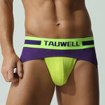 2 Pack Men's Cotton Jockstrap with Colorblock Design Athletic Support Fit