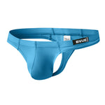 2 Pack Men's Sexy U-Pouch Sheer Icy Silk Seamless Comfort Firm Support Thongs