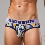 2 Pack Men's Stylish Prints Skin-Friendly & Stretch Fit Briefs