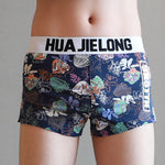 2 Pack Men's Ultra-Soft Cotton Playful Prints Mid-Rise Trunks
