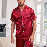 Men's Button Down Satin Pajama Set