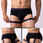 Men’s Sexy Solid Color Suspender Briefs