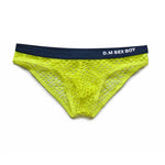 3 Pack Men's Low-Waist Sexy Big Mesh Breathable Transparent Sports Briefs