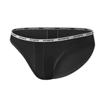 2 Pack Men's Low-Rise Sporty Ice-Silk Bikini with Mesh Front and U-Contour Pouch