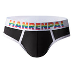 4 Pack Men's Rainbow Letter Belt Briefs