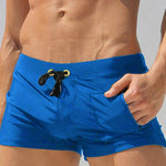 Men's Solid Color Breathable Stretch Swim Trunks