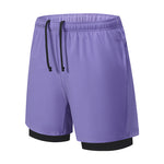 Men's Solid Color Anti-Exposure Liner & Breathable Running Activewear Shorts
