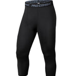 Men's Stretch Waistband Comfort-Fit Sports Protection Activewear Tights
