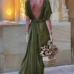 Raisa | Kimono Draped Braids Cover Up Slit Maxi Dress