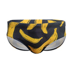 Men's Banana Print Swim Briefs with Removable Pad