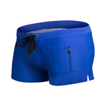 Men's Zippered Pocket Design Moisture-Wicking Swim Shorts & Trunks